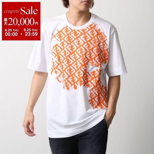 FENDI フェンディ Tシャツ FY0936 AN25 メンズ カットソー 半袖 クルーネック ズ...