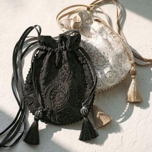 ne Quittez pas ヌキテパ ショルダーバッグ Cord Embroidery Drawstring Shoulder Bag 012061NM2 レディース 刺繍 タッセル クロスボディ 鞄