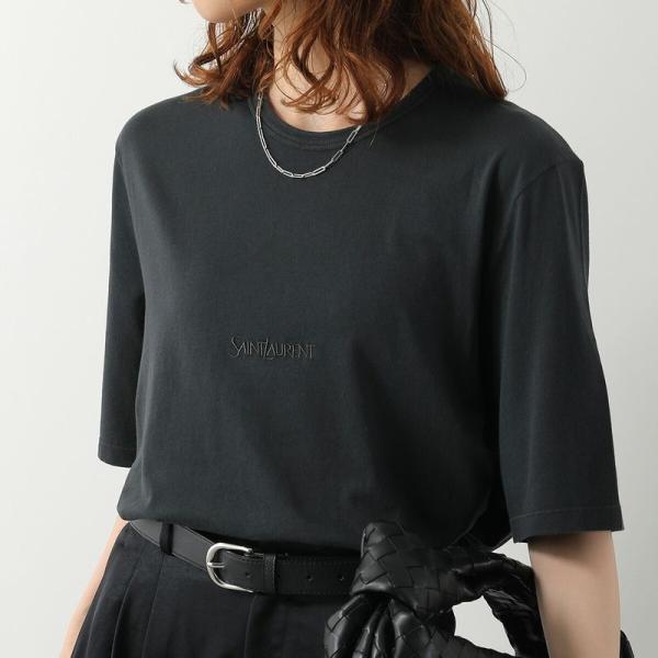 SAINT LAURENT サンローラン Tシャツ 818535 YBHD2 レディース コットン ...