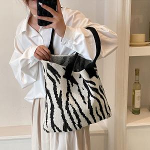 ニットバッグ トートバッグ 大容量かばん レデ...の詳細画像1