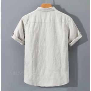 メンズ 麻 半袖 ポロシャツ ゴルフウェア 部...の詳細画像5