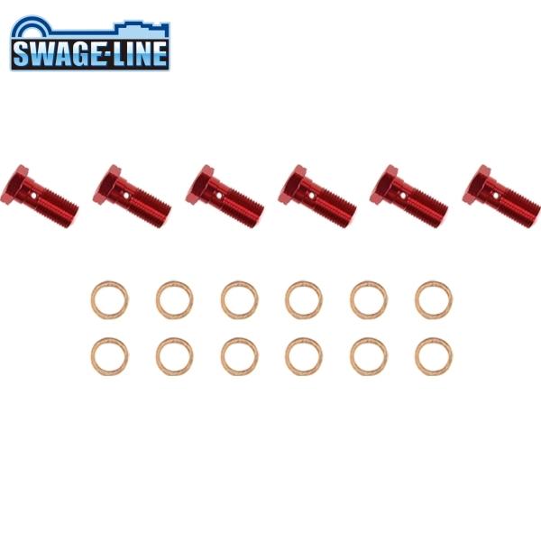 SWAGE-LINE スウェッジライン GRP304-6 バンジョーボルト レッド(6個) | シン...