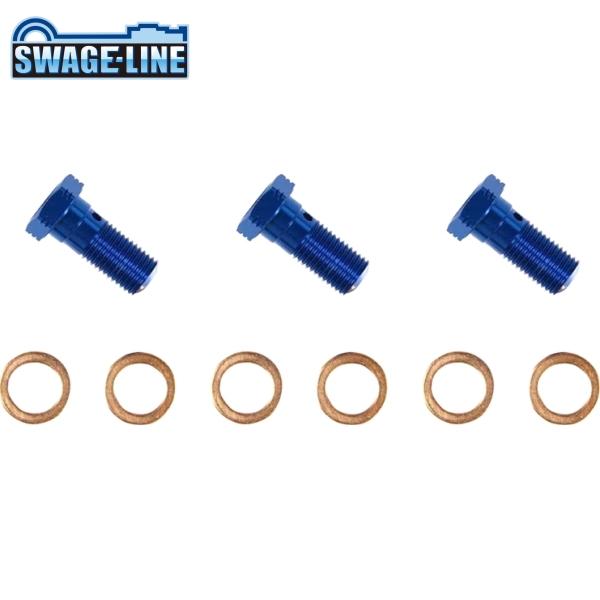 SWAGE-LINE スウェッジライン GRP308-3 バンジョーボルト(3個) ブルー 3/8-...