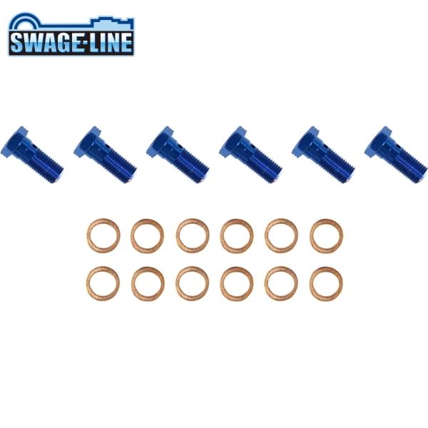 SWAGE-LINE スウェッジライン GRP308-6 バンジョーボルト(6個) ブルー 3/8-...