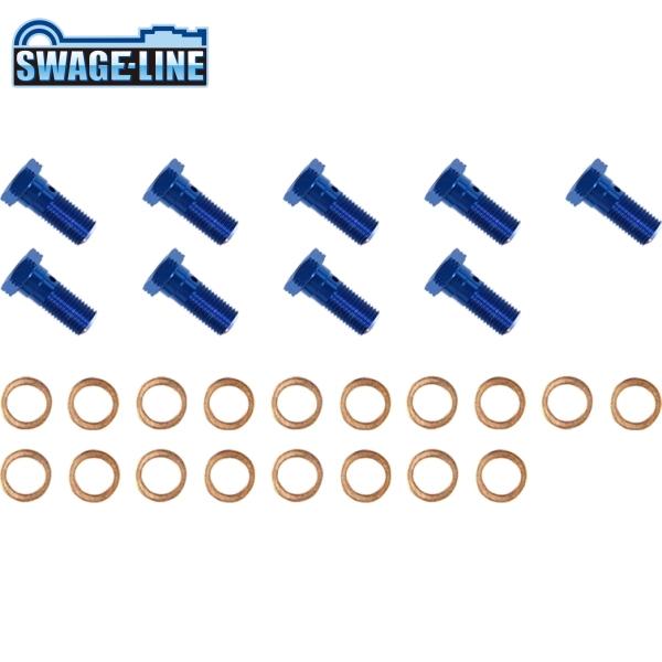SWAGE-LINE スウェッジライン GRP308-9 バンジョーボルト(9個) ブルー 3/8-...