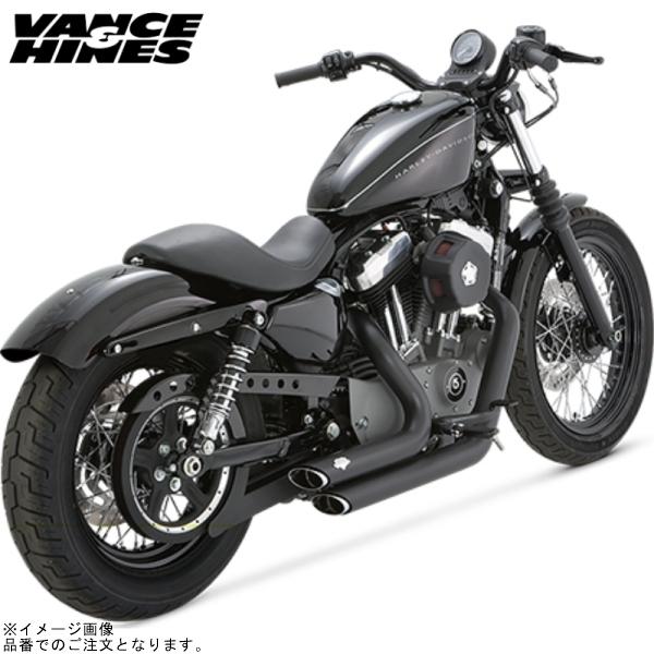 バンス&amp;ハインズ 1800-0752 ショートショットスタッガード ブラック マフラー SPORTS...
