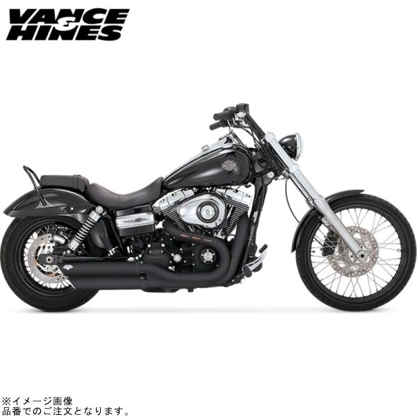 バンス&amp;ハインズ 1801-0407 ツインスラッシュ スリップオン ブラック マフラー DYNA ...