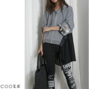 【SALE★セール】【20%OFF】 【COOLA クーラ】BACKプリーツシフォン切替Zipパーカー CQ-34037【送料無料】【代引き手数料無料】返品不可｜s-prologue