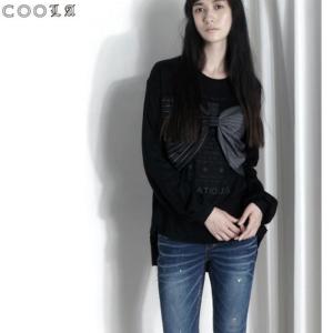 COOLA クーラBIGリボンモチーフPrint L/S TOPS CQ-35054返品不可 5のつく日 +4％正規品｜s-prologue