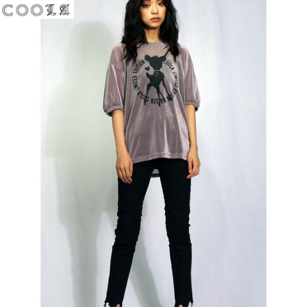 いよいよ入荷ショップ袋おまけ付 COOLA クーラ  COOLA裾シアー素材バンビプリントTOPS ...