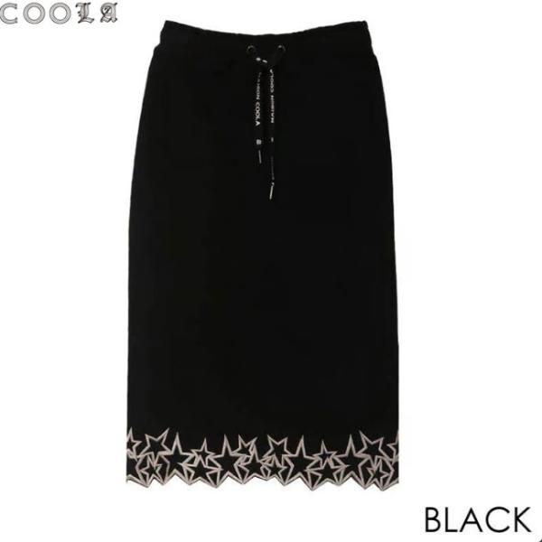 2023秋冬最新モデルショップ袋おまけ付 COOLA クーラ スターエンブロイダリーミディタイトスカ...