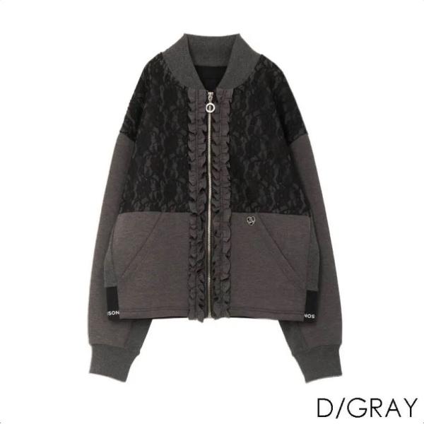 2023秋冬最新モデルショップ袋おまけ付 COOLA クーラ ダブルニットレース×フリルブルゾン　C...