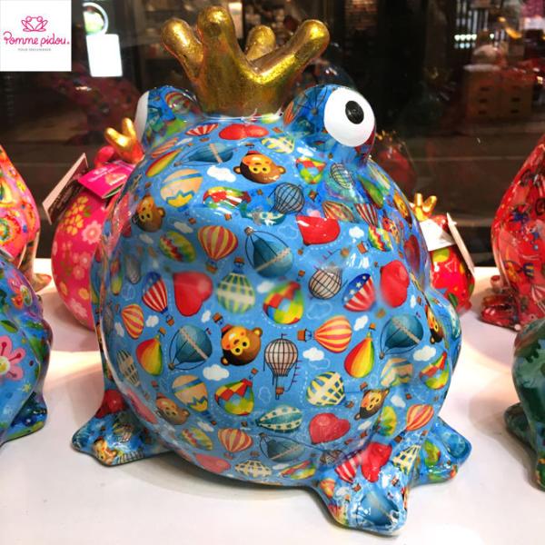 Pommepidou(ポンピドゥー)ベルギーセラミック製フラワーアートグラフィック「カエル貯金箱」F...