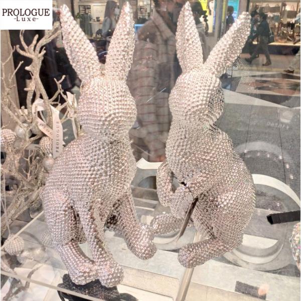 ショップ袋おまけ付 PROLOGUE プロローグ キラキラ  ウサギ ラビット2体セット　オブジェ ...