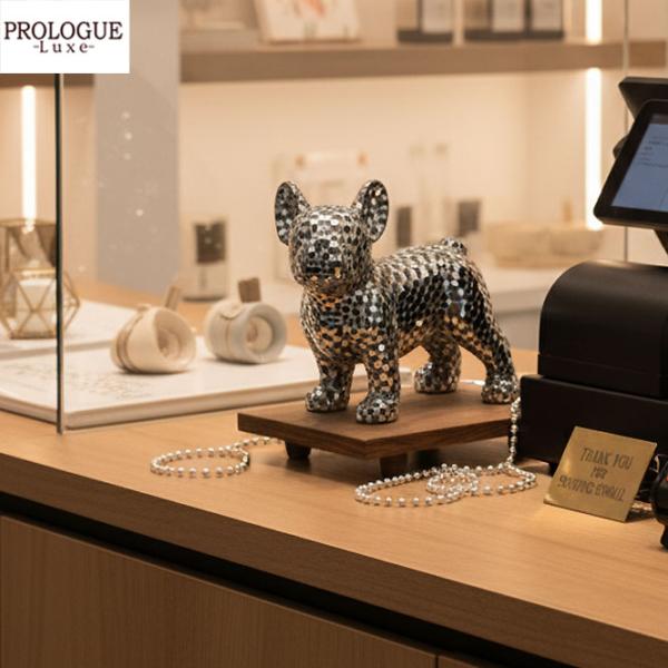 PROLOGUE プロローグ セレクト キラキラ　ミラー ブルドッグ フレンチブル オブジェ インテ...