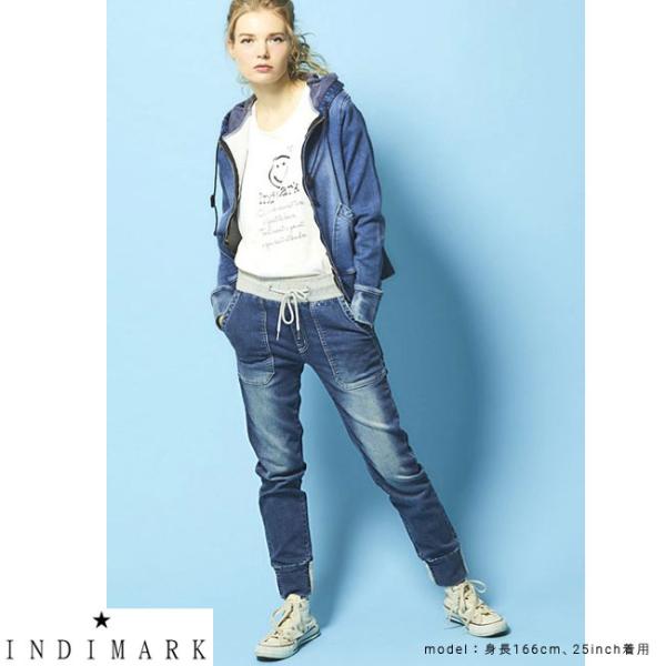 ショップ袋おまけ付 2025 NEW INDIMARK インディマーク スウェットリブ切替デニム W...