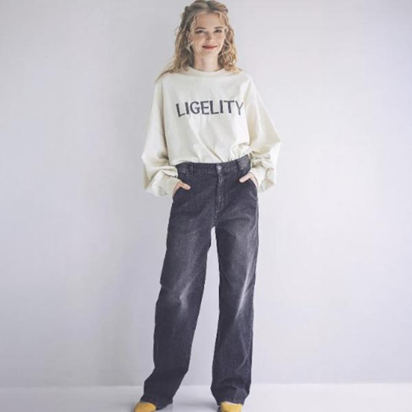 ショップ袋おまけ付  INDIMARK インディマーク  ワイドストレート グレー W164-1神デ...