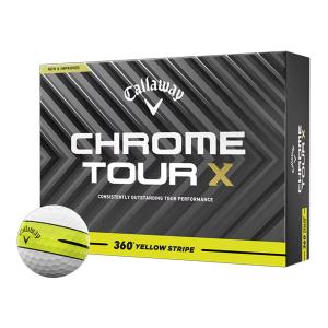キャロウェイ CHROME TOUR X 360° YELLOW STRIPE ゴルフボール 2025年モデル 1ダース（12球入り） Callaway Golf
