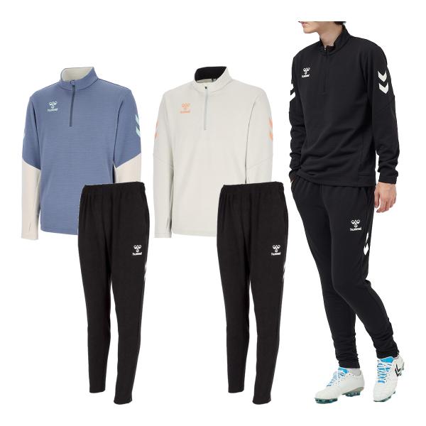 ヒュンメル hummel 長袖 ハーフジップトップ 指穴付き ロングパンツ WARM テックパンツ ...