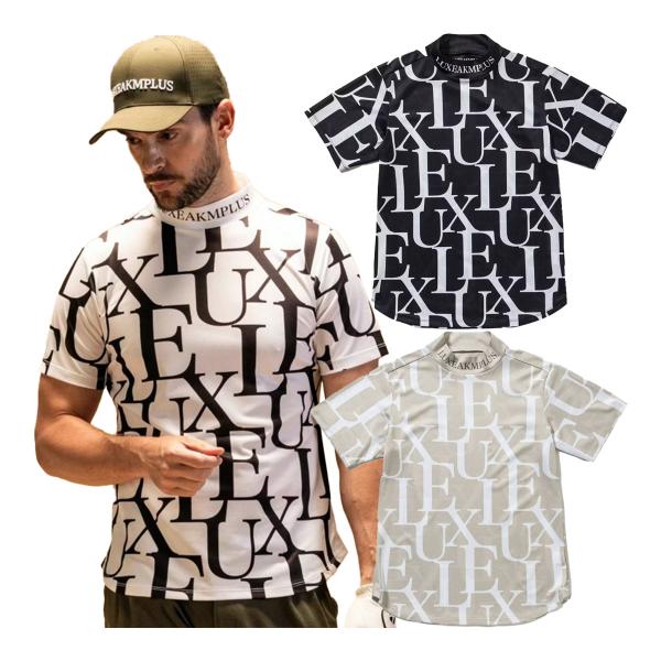 リュクスエイケイエムプラス 半袖 モックネックシャツ Tシャツ 総柄 メンズ LAT-25004 L...