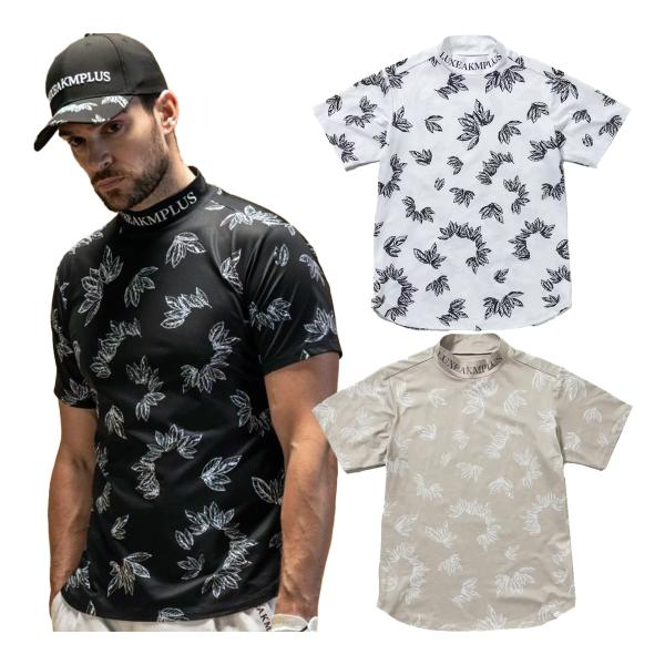 リュクスエイケイエムプラス 半袖 モックネックシャツ Tシャツ ローレルパターン メンズ LAT-2...