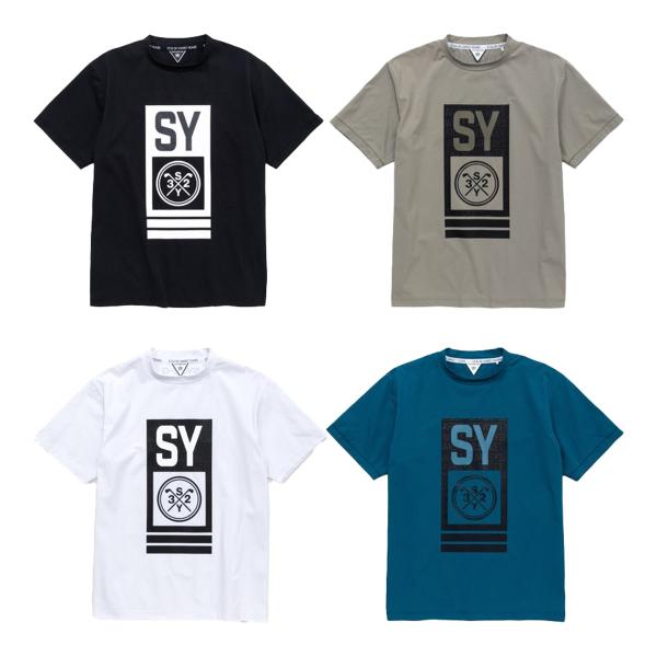 SY32 by SWEET YEARS 半袖 モックネックシャツ ポリクロスロゴ モックT メンズ ...