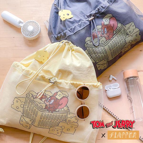 トムとジェリー リュック バッグ ナップサック FLAPPER フラッパー チーズがいっぱいナップザ...
