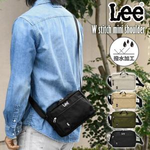 Lee リー ショルダーバッグ ミニショルダーバッグ メンズ Wステッチ スクエア 撥水 横長 横型 おしゃれ 大人 斜めがけバッグ 軽い 軽量 小さめ ブランド