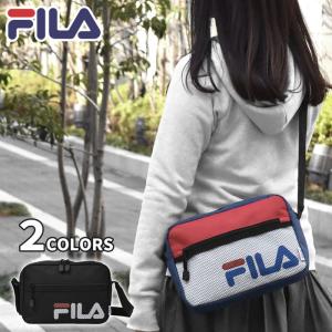 ショルダーバッグ レディース 斜めがけ おしゃれ 小さめ/FILA フィラ/ポリキャンバス メッシュポケット ミニショルダーバッグ