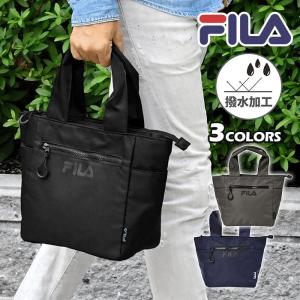 FILA フィラ 撥水 ミニトートバッグ トートバッグ メンズ おしゃれ 小さめ ファスナー 手提げバッグ 通勤 サブバッグ ゴルフ 無地 シンプル 軽量 軽い ブランド｜rana(ラナ)