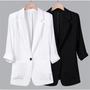 テーラードジャケット レディース 綿麻ジャケット