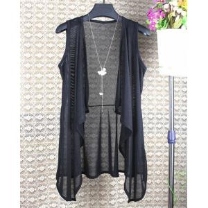 ジレベスト レディース カーディガン 薄手 ジレ ノースリーブ