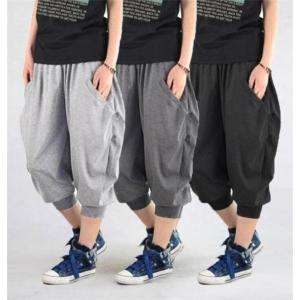 ハーフパンツ メンズ 半パン スウェット ショートパンツ 七分丈 カジュアル サルエルパンツ 夏 2021 大きいサイズ