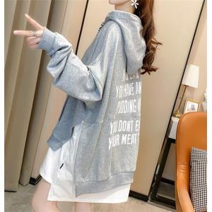 パーカー レディース 長袖 Tシャツ 重ね着 切替 トレーナー トップス 秋物 ゆる 体型カバー カジュアル One038 Deux 通販 Yahoo ショッピング