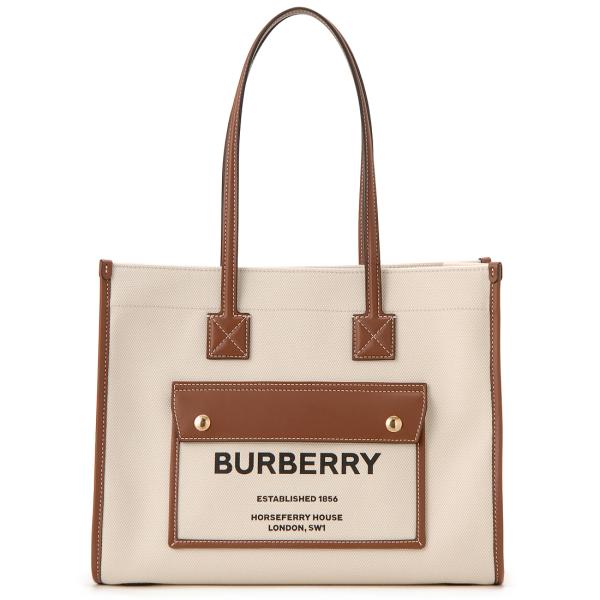 BURBERRY トートバッグ レディース ナチュラル 8044138 キャンバスバッグ バーバリー