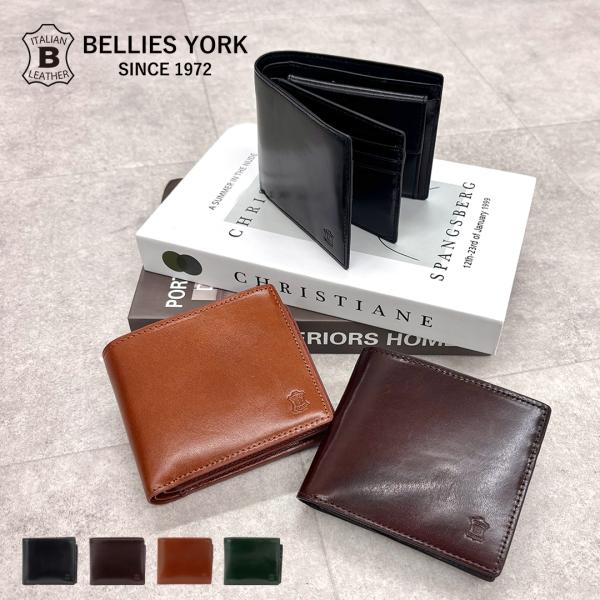 春の新生活セール 公式 ベリーズヨーク BELLIES YORK イタリアンレザー 二つ折り財布 牛...