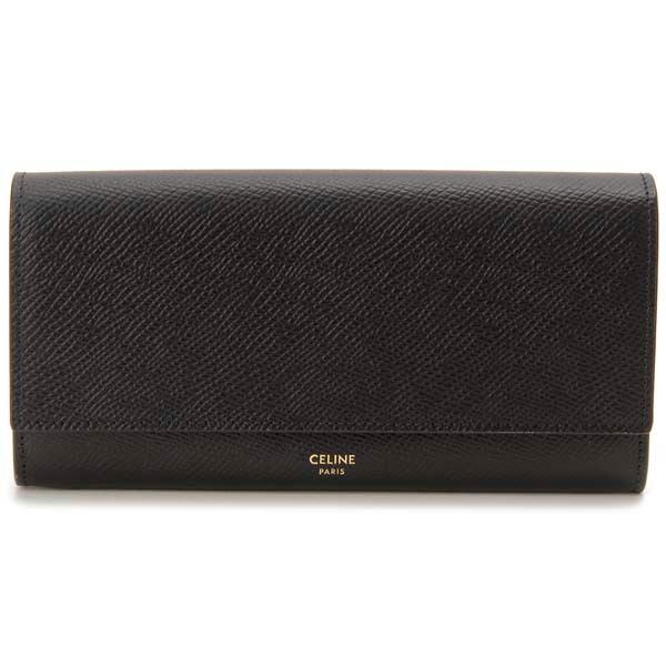 CELINE セリーヌ 長財布 レディース ブラック 10B56 3BEL 38NO かぶせ長財布