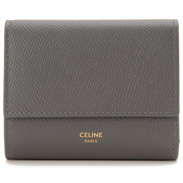 CELINE セリーヌ 三つ折り財布 レディース グレー 10B57 3BEL 10DC コンパクト...