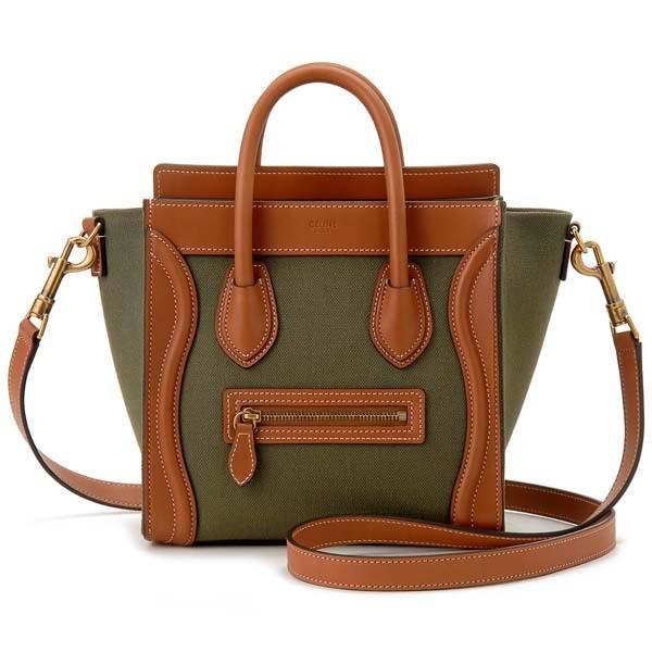 CELINE セリーヌ ハンドバッグ レディース カーキ×タン 18924 2CEM 15KZ LU...