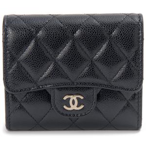 CHANEL シャネル 三つ折り財布 AP0229 B10583 C3906 クラシック スモール マトラッセ キャビアスキン｜s-select