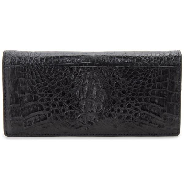 ワニ革 長財布 カイマンワニ×牛革型押し 本革 ブラック CJN0430BK CJNMEN