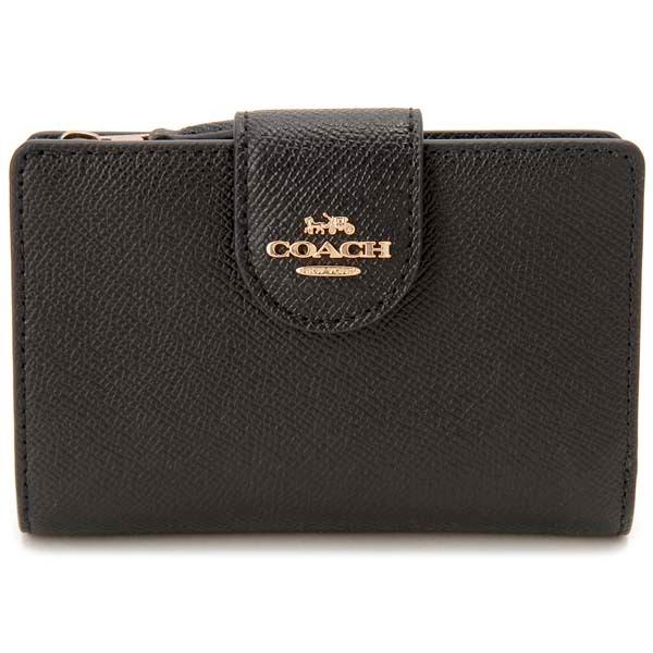 コーチ COACH 二つ折り財布 レディース ブラック COC6390 IMBLK レザーウォレット