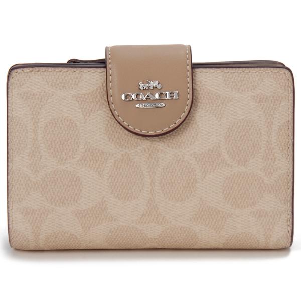 タイムセール コーチ COACH 二つ折り財布 レディース サンド CW786 SVPWH シグネチ...