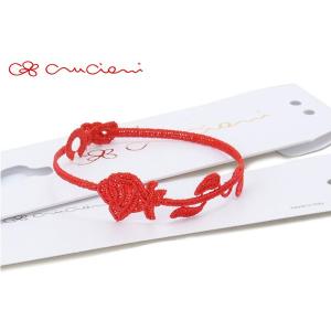 クルチアーニ Cruciani 刺繍ブレスレット 10170-70030 バラ 薔薇 レッド ブランド｜s-select