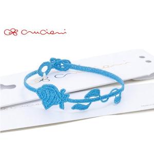 クルチアーニ Cruciani 刺繍ブレスレット 10170-70097 バラ 薔薇 クリアブルー ブランド｜s-select