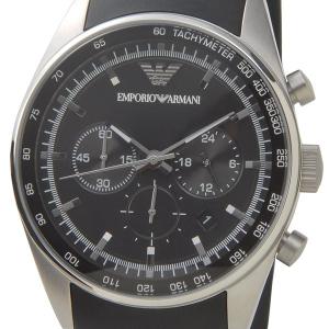 エンポリオ アルマーニ EMPORIO ARMANI ARMANI腕時計 メンズ クロノグラフ ラバーベルト ブラック EA5977 ブランド｜s-select