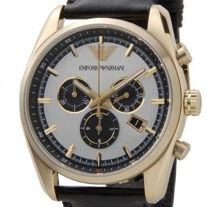 エンポリオ アルマーニ EMPORIO ARMANI 腕時計 メンズ　AR6006 クラシック シルバー/ゴールド ブラックレザー ブランド｜s-select