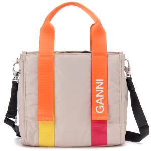 GANNI ガニー トートバッグ レディース ベージュ A5057 531 SM BEIGE TECH TOTE｜s-select