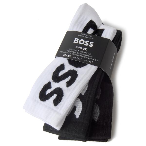 バレンタインセール ヒューゴボス HUGO BOSS 靴下 3足セット メンズ 50524259 9...