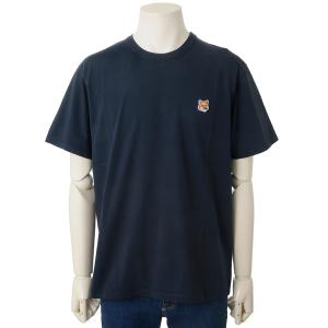 MAISON KITSUNE メゾンキツネ Ｔシャツ メンズ ネイビー AM00103KJ0008P480 FOX HEAD PATCH｜s-select